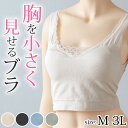 ブラジャー 胸を小さく見せる さらし 補正 幅広 ノンワイヤー レース ストレッチ M〜3L (レディース インナー 肌着 ブラ M L LL 3L)