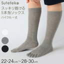 ◆Suteteko 5本指ソックス 無地 ハイクルー丈の紹介スッキリ履ける！Sutetekoの「5本指ソックス 無地 ハイクルー丈」です。やや薄手なので通気性も良く蒸れにくいです。夏場にもオススメ！口ゴムしっかりでずり落ちず、ピッタリとフィットするので靴の中で指がもたつくこともありません。薄手タイプなので、寒い季節のカバーソックスのインナーソックスとしてもOK♪サイズ展開も22cm〜30cmまであり、足の小さな方から足の大き目な方まで幅広いサイズを取り揃えております。毎日履く靴下を5本指靴下にしてみませんか？5本指ソックスはこんな方におすすめです●水虫の予防がしたい！5本指靴下が指の間の汗を吸収することで、ニオイの元になる雑菌の繁殖を抑え、水虫の原因である白癬菌(はくせんきん)が発生しにくく、水虫の予防対策にもなります。●ムレ対策をしたい！足指が分かれている5本指靴下は、指の間の汗をよく吸収します。そのため足がムレにくく、ニオイも発生しにくいです。●足の冷え予防＆改善と血行促進に！指ごとに生地で包み、足の指が広がることで血流を良くし、血行が促進されます。また、足指を自由に動かせることが刺激になり、足の冷え対策になります。●足の踏ん張りがほしい！5本指靴下は、着用時の形が素足に近いので、指先に力が伝わりやすく、力をかけるときに踏ん張りがききます。スポーツや力仕事、立ち仕事の方にもおすすめです。◆Suteteko 5本指ソックス 無地 ハイクルー丈の詳細商品名Suteteko 5本指ソックス 無地 ハイクルー丈対象者レディース（女性・婦人）ガールズ(女の子・女児・女子)学生（中学生・高校生）サイズ22cm-24cm24cm-26cm26cm-28cm28cm-30cmカラー白（ホワイト）グレー（ねずみ色）黒（ブラック）素材・加工ポリエステル・綿・その他五本指生産国日本企画海外製関連キーワードSuteteko 23cm 25cm 27cm 29cm l-soc-cr l-soc-5f l-soc-hi m-soc-5f STK083 STK083B5本指ソックス レディース ハイクルー ソックス 薄手この商品を買った人はこんな商品も買っています◆おすすめのカテゴリ スッキリ履ける！Sutetekoの「5本指ソックス 無地 ハイクルー丈」です。やや薄手なので通気性も良く蒸れにくいです。夏場にもオススメ！口ゴムしっかりでずり落ちず、ピッタリとフィットするので靴の中で指がもたつくこともありません。薄手タイプなので、寒い季節のカバーソックスのインナーソックスとしてもOK♪サイズ展開も22cm〜30cmまであり、足の小さな方から足の大き目な方まで幅広いサイズを取り揃えております。毎日履く靴下を5本指靴下にしてみませんか？5本指ソックスはこんな方におすすめです●水虫の予防がしたい！5本指靴下が指の間の汗を吸収することで、ニオイの元になる雑菌の繁殖を抑え、水虫の原因である白癬菌(はくせんきん)が発生しにくく、水虫の予防対策にもなります。●ムレ対策をしたい！足指が分かれている5本指靴下は、指の間の汗をよく吸収します。そのため足がムレにくく、ニオイも発生しにくいです。●足の冷え予防＆改善と血行促進に！指ごとに生地で包み、足の指が広がることで血流を良くし、血行が促進されます。また、足指を自由に動かせることが刺激になり、足の冷え対策になります。●足の踏ん張りがほしい！5本指靴下は、着用時の形が素足に近いので、指先に力が伝わりやすく、力をかけるときに踏ん張りがききます。スポーツや力仕事、立ち仕事の方にもおすすめです。