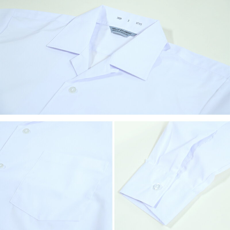 男子 中学生 長袖 開襟シャツ カンコ—学生服 S〜3L カッターシャツ カンコ— 学生服 中学生 制服 長袖シャツ 衣替え【取寄せ】