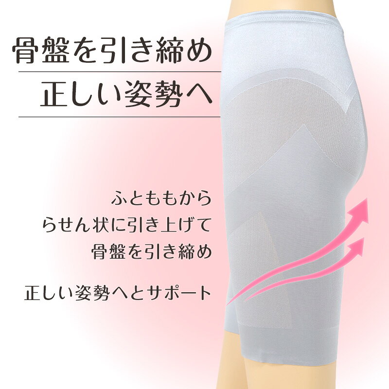 ロングガードル ヒップアップ ボディーシェイパー ボトム M〜LL 補正下着 補整 女性 レディース スパッツ 引き締め スタイルアップ suteteko-10048897 下着・靴下のすててこねっと サンプル画像2
