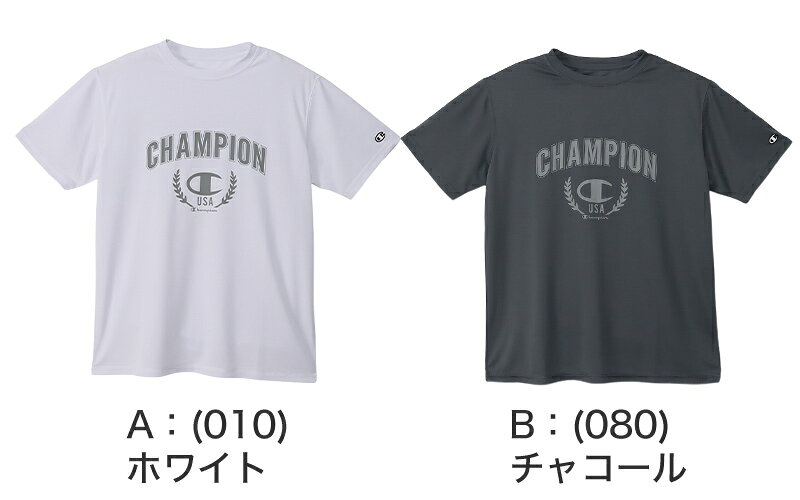 Champion Tシャツ メンズ 半袖 紳士 ウエア シャツ トップス M L XL 吸汗 速乾 抗...