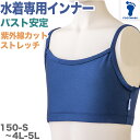 【楽天1位】水着インナー トップス 女の子 バスト パッド用のポケットあり フットマーク サポーター ストレッチ 水泳 プール学習 スイミング スクール 紺 ネ...