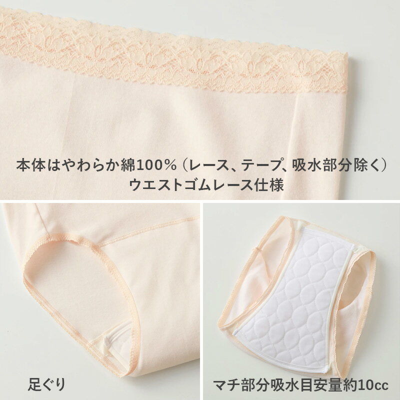 グンゼ 快適工房 吸水ショーツ 綿100% 尿...の紹介画像2
