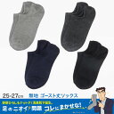 ひろしコラボソックス 無地 ゴースト丈ソックス メンズ 靴下 23-25cm ビジネスソックス スクールソックス カジュアル 消臭 男性 男子 紳士 スニーカーソックス