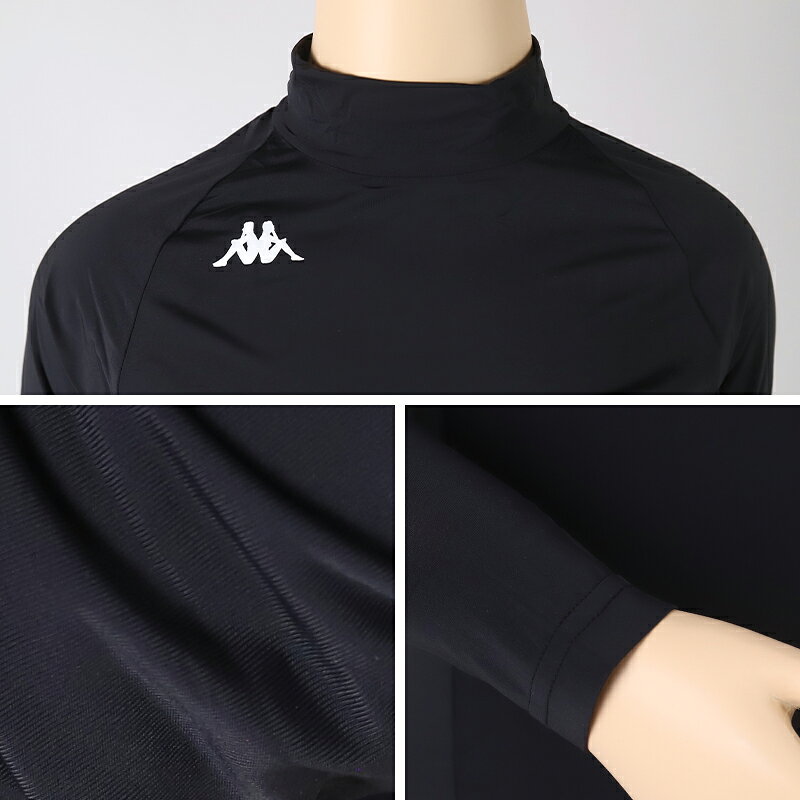 下着・靴下のすててこねっとのキッズ スポーツ 長袖 ハイネック ストレッチ 涼感 UVカット 130〜170cm 子供 子ども 女の子 男の子 ジュニア インナー 黒 スポーツインナー｜アングル3