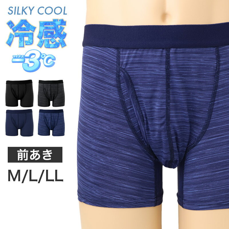 Rakuten - ボクサーパンツ メンズ 接触冷感 ナイロン メッシュ 通気性 涼感 DRY 速乾 M L LL ストレッチ 前開き ボクサーブリーフ メンズ下着 インナー パンツ 蒸れにくい 夏インナー 涼しい 下着 軽量 薄手 無地 シンプル デイリー