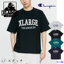 XLARGE エクストララージ tシャツ XLARGE×Champion REVERSE WEAVE S/S TEE 101232011001 メンズ トップス カットソー 半袖 ロゴt ティーシャツ カジュアル ストリート ベーシック シンプル コラボ チャンピオン ブラック アッシュ グリーン ネイビー S M L XL