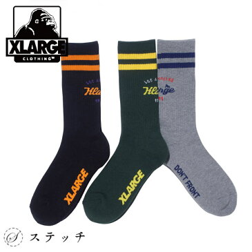 ポスト投函 送料300円 エクストララージ XLARGE TEAM LOGO SOCKS ブラック アッシュ グリーン ONESIZE 101221054009 | 靴下 ソックス メンズ おしゃれ ミドル丈 伸縮性 ロゴ オリジナルロゴ ブランドロゴ ストリート カジュアル 大人ストリート ロゴ刺繍 パイル編み