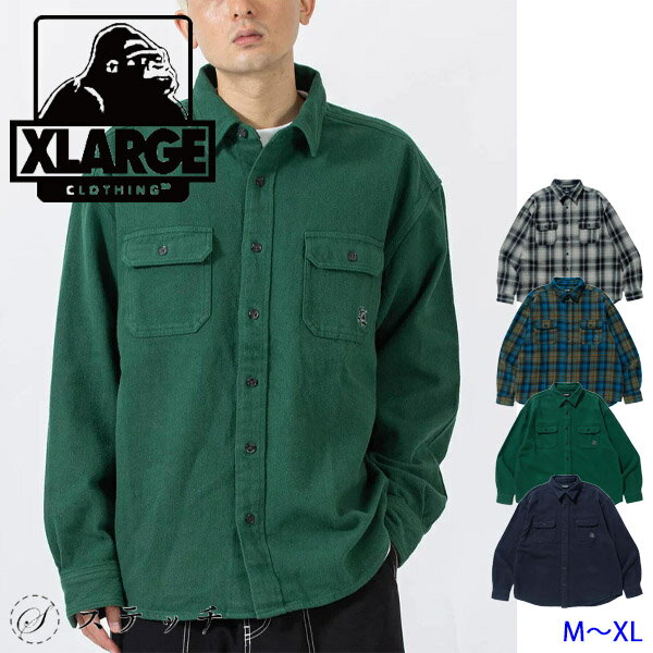 XLARGE ȥ顼  HEAVY WEIGHT FLANNEL SHIRT 101223014006 ȥåץ  Ĺµ ץ ȥ꡼ 奢   ɽ å ̵   ⹻   ȥ ֥å ֥饦 ꡼ ͥӡ M L XL