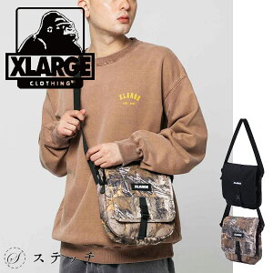 XLARGE エクストララージ ショルダーバッグ STROLL SHOULDER BAG 101223053003 バッグ メンズ 正規販売店 斜め掛け ポーチ ショルダーポーチ ボディバッグ 旅行 アウトドア ストリート プレゼント カジュアル 大人ストリート 中学生 高校生 大学生ブラック カモ ONESIZE