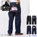 エクストララージ 服 メンズ XLARGE エクストララージ パンツ GRAFFITI DENIM PANTS ブラック インディゴ 32inch 34inch 101224031005 メンズ パンツ ボトム ボトムス ズボン ストリート カジュアル ブランド ワイドパンツ ロングパンツ デニムパンツ 刺繍 中学生 高校生 大学生 学生 トレンド