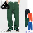 XLARGE エクストララージ パンツ EMBROIDERED PAINTER PANTS 101231031010 ボトム ボトムス ズボン メンズ ストリート カジュアル ブランド ワイドパンツ ロングパンツ 中学生 高校生 大学生 学生 トレンド ブラック オレンジ グリーン ブルー 32inch 34inch