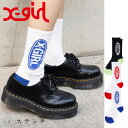 楽天ステッチX-girl エックスガール 靴下 BASIC OVAL LOGO RIB SOCKS 105221054009 ソックス おしゃれ 刺繍 靴下 カジュアル レディース メンズライク ストリート ロゴ FACE リブソックス ライン 足裏パイル オーバルロゴ 学生 トレンド ブラック レッド ブルー ONESIZE