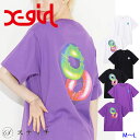 X-girl エックスガール tシャツ CANDY DROP S/S TEE 105223011012 レディース トップス カットソー 半袖 おしゃれ ロゴt プリント カジュアル ストリート バックプリント 中学生 高校生 大学生 学生 流行 トレンド おしゃれ ホワイト ブラック パープル M L