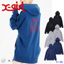 エックスガール X-girl エックスガール フーディー EMBROIDERED FACE SWEAT HOODIE 105224012013 トップス スウェット スエット パーカー レディース オーバーサイズ メンズライク ビッグサイズ 裏毛 中学生 高校生 大学生 学生 トレンド カジュアル ブラック アッシュ ネイビー S M L XL