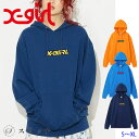 X-girl エックスガール スウェット 3D EMBROIDERY LOGO SWEAT HOODIE 105224012016 トップス フーディー スエット パーカー レディース オーバーサイズ メンズライク ビッグサイズ 裏毛 中学生 高校生 大学生 学生 トレンド オレンジ ブルー ネイビー S M L XL