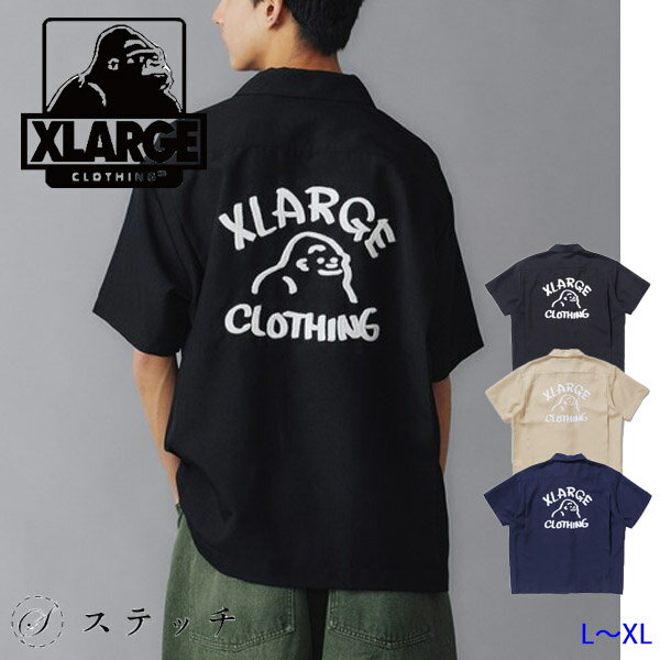 XLARGE ȥ顼 ȥåץ DRAWING OG S/S WORK SHIRT 101242014002    OG åȥĥ ١å ȥ꡼ 奢 ɽ  ⹻  ȥ