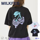 MILKFED ミルクフェド tシャツ MELT CHERRY WIDE S/S TEE 103242011025 レディース トップス カットソー 半袖 五分丈 ゆったり おしゃれ ロゴt フットボールtシャツ ティーシャツ カジュアル ガーリー チェリー さくらんぼ ビッグ 中学生 高校生 大学生