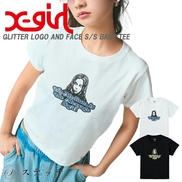 乐天商城 - エックスガール tシャツ Tシャツ tシャツ トップス レディース 半袖tシャツ カットソー ティーシャツ y2k トレンド おしゃれ ストリート プレゼント 贈り物 綿100% コットンtシャツ バックプリント コンパクト カジュアル グリッターロゴ FACEロゴ 春夏