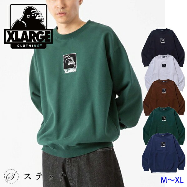 ȥ顼 XLARGE åSQUARE OG CREWNECK SWEATSHIRT 101233012010 ȥåץ  롼ͥå ץ ȥ꡼ 奢 ΢ ȥ졼ʡ  롼ͥåå ɽ  ⹻ 