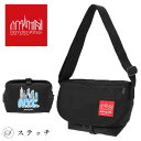 Manhattan Portage メッセンジャーバッグ マンハッタンポーテージ Nylon Messenger Bag JR Flap Zipper Pocket バッグ メンズ レディース ショルダーバッグ ボディバッグ 斜め掛け カジュアル おしゃれ シンプル 40周年 NYC プリント Jeremyville ブラック S