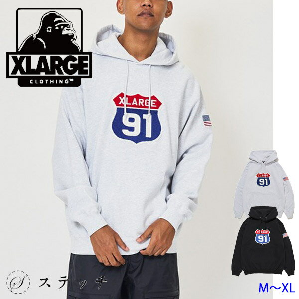 エクストララージ パーカー メンズ XLARGE エクストララージ スウェット XL 91 HOODED SWEATSHIRT 101234012023 トップス スウェット メンズ ストリート カジュアル パーカー フーディー ジップアップ 刺繍 中学生 高校生 大学生 学生 トレンド 流行 おしゃれ