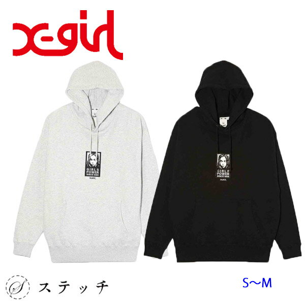 楽天ステッチX-girl エックスガール パーカー FACE PATCH SWEAT HOODIE 105234012020 トップス フーディー スウェット スエット パーカー レディース オーバーサイズ メンズライク ビッグサイズ 裏毛 中学生 高校生 大学生 学生 トレンド