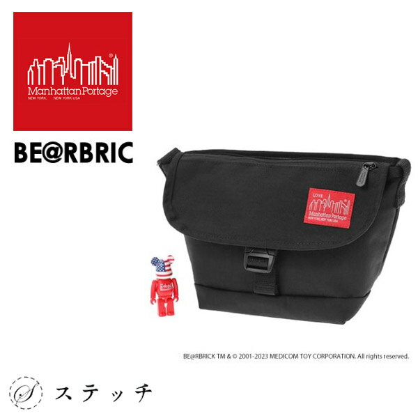 Manhattan Portage ޥϥåݡơ Хå Nylon Messenger Bag Flap Zipper Pocket w/ BE@RBRICK 2023 Хå Ź  ǥ ȥХå ܥǥХå 祬Хå Фݤ 奢  ٥֥å