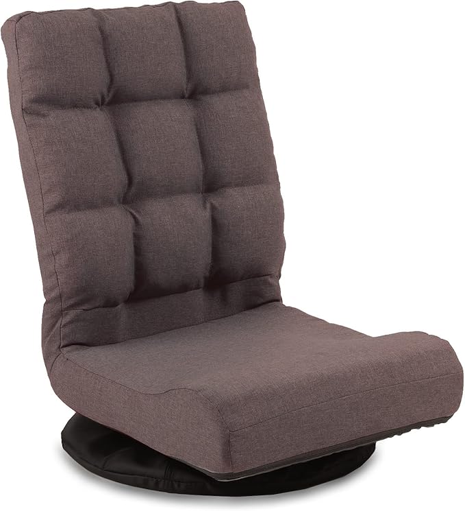 座椅子 回転 リクライニング コンパクト 折りたたみ ハイバック 軽量 フロアチェア 座椅子ソファ 一人掛け 低反発 ウレタン 6段階 フロアチェア 一人用 おしゃれ ブラウン 新生活 誕生日 母の日 父の日 ギフト プレゼント