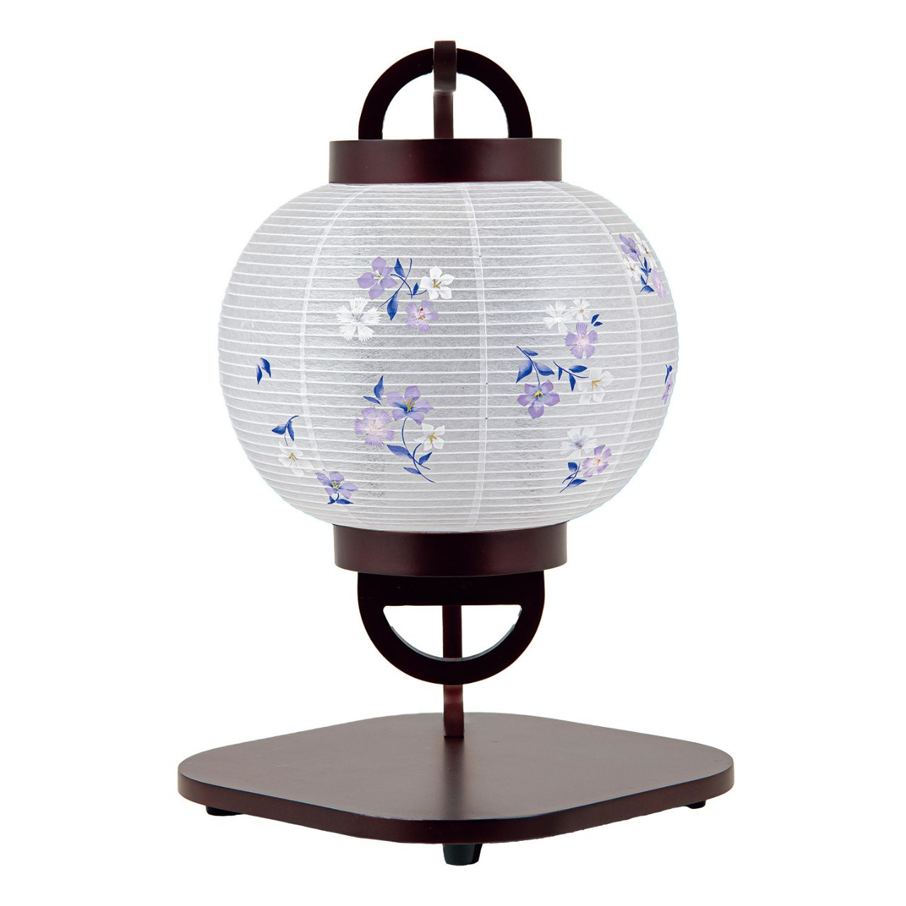 乐天商城 - 提灯 ゆらり ワインレッド 桔梗撫子柄 小型 吊り提灯 乾電池式 LED コードレス 高さ32.3cm 簡単組立 日本製