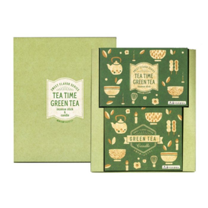 線香 丸叶むらた TEA TIME 緑茶 ロウソク セット 送料無料 メール便 GREEN TEA Gift せんこう お供え 御仏前 御霊前 お線香 贈答 贈...