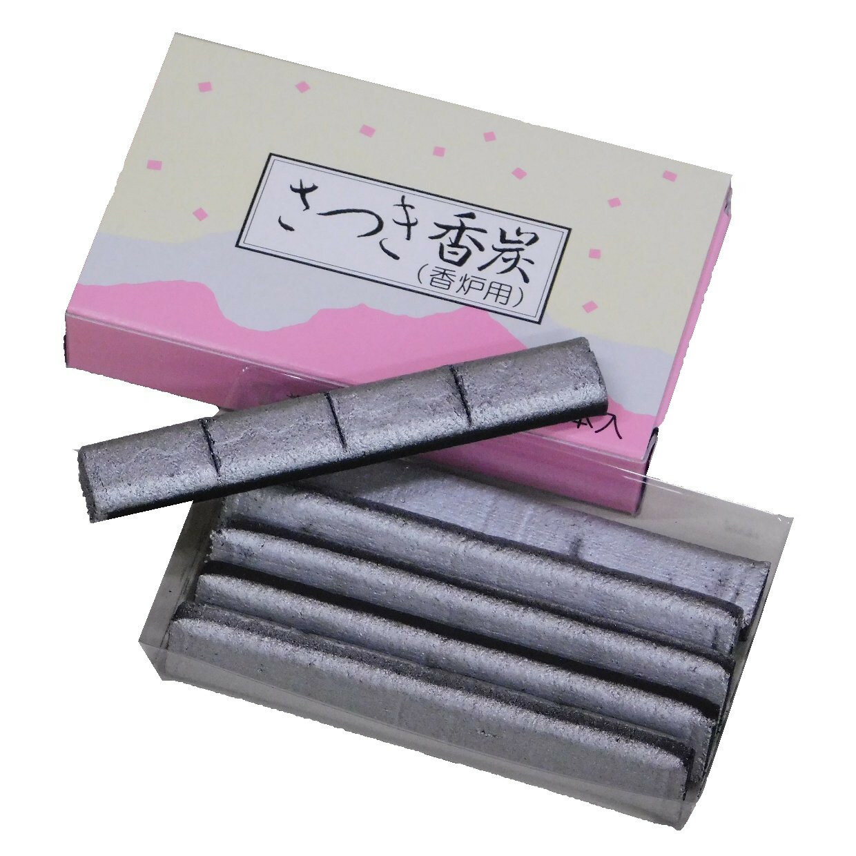 香炭 焼香炭 さつき香炭 1箱 6本入 メール便 法事 香炉 お焼香 炭