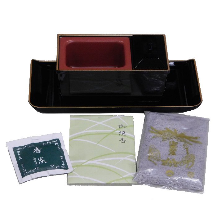 サンメニー やすらぎ 焼香箱 5.0 セット 焼香盆付 香炭 焼香 灰 送料無料 スタートセット