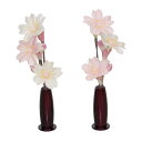 【9日20:00〜 最大15%OFFクーポン×ポイント20倍】 手漉き和紙 桜 常花 水鋲付 一対 高さ11.5cm ミニ仏壇 モダン仏壇 送料無料 仏壇店の安...