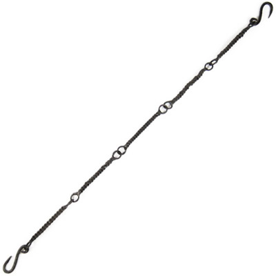 チェーン フック アイアン 金具 吊り下げ 黒 ブラック 三つ編みL