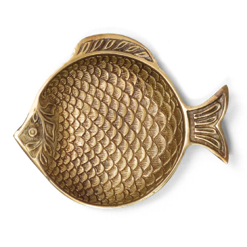 真鍮 トレー トレイ 魚 コースター 鉢皿 受け皿 敷皿 おしゃれ フィッシュデコレーションブラストレイ(B) 2