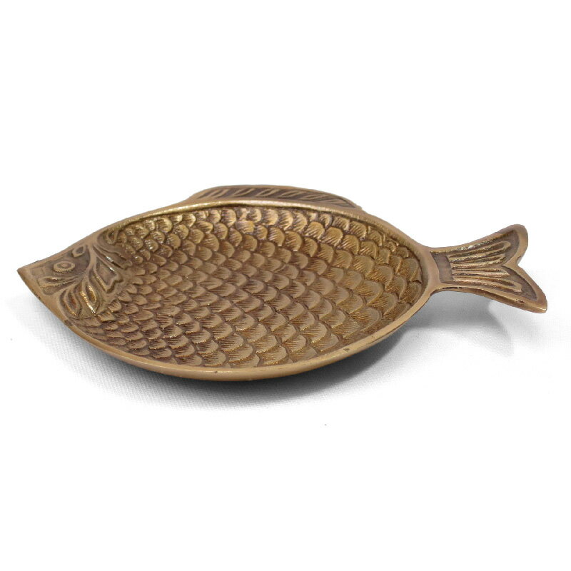 真鍮 トレー トレイ 魚 コースター 鉢皿 受け皿 敷皿 おしゃれ フィッシュデコレーションブラストレイ(B) 3
