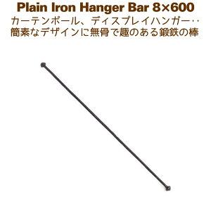 アイアンバー 鉄棒 ハンガーバー DIY カーテンポール カーテンレール 600mm 60cm プレーンハンガー8×600