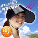 【タイムセール】【定形外郵便送料無料】しっかりUVcutサンバイザー紐付 ワイド ブラック