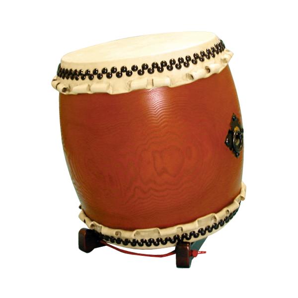 長胴太鼓　「タモ」1.6尺（巻耳）くりぬき胴　折りたたみ低斜め台座セット