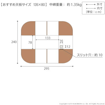 こたつ布団 長方形 省スペース ダイニングこたつ用掛布団 〔ブランチ〕 135x80cmこたつ用(295x240cm) 大型個別送料設定 ハイタイプこたつ ダイニングテーブル 高脚こたつ こたつフトン 炬燵 ポケット コード穴 しじら織り