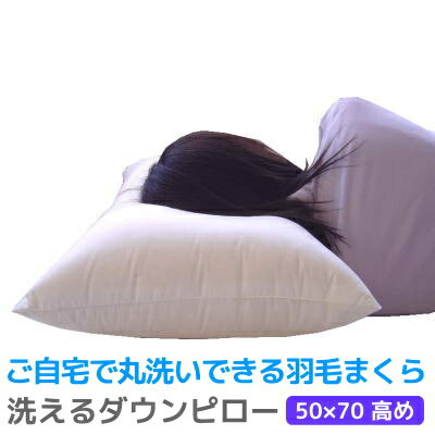 【300円OFFクーポン】 洗える ダウンピロー 羽毛 枕 520g入り50×70cm(高め) ホテル仕様 ダウンピロー 送料無料 ギフ…