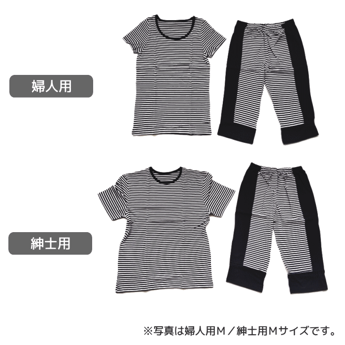 【ポイント20倍】アイスミラクル パジャマ 上下セット [婦人用／紳士用]各3サイズ ひんやり気持ちぃ〜！肌にうれしい涼感パジャマ 半袖 Tシャツ ハーフパンツ S M L LL 母の日 敬老の日 ギフト プレゼント【ポイント10倍】×2