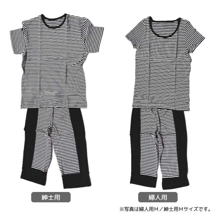 【ポイント20倍】アイスミラクル パジャマ 上下セット [婦人用／紳士用]各3サイズ ひんやり気持ちぃ〜！肌にうれしい涼感パジャマ 半袖 Tシャツ ハーフパンツ S M L LL 母の日 敬老の日 ギフト プレゼント【ポイント10倍】×2