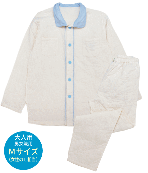 楽天羽毛布団羽毛ファクトリーすやすや[男女兼用] 国産パシーマのこだわりパジャマ [ブルーライン] Lサイズ 軽くて薄い特注パシーマ生地を使用し 涼しくて柔らか、お肌もサラサラ〜♪