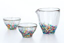酒用品 酒器 片口と金彩盃セット 津軽びいどろ ねぶた 酒器セット 徳利と金箔入りお猪口 ギフト