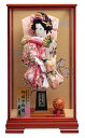 価格交渉歓迎 送料無料 久月作 振袖押絵・金彩刺繍振袖・ケヤキ塗ケース・毬付き ガラスケース入り羽子板飾り〈はごいた 押し絵羽子板 振り袖 振りそで お節句祝い 羽子板飾り お正月飾り 初正月 鞠付き 東京久月羽子板ケース飾り〉