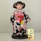 送料無料　久月作　正絹　市松人形　いちまさん〈東京久月 人形の久月市松人形 いちまつにんぎょう 日本人形 和人形 和服衣装着人形 伝統人形 衣裳着人形 衣装着人形 着物人形 女の子のお人形 おにんぎょう 伝統工芸品 鈴勝（すずかつ）〉