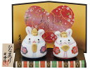 昭峰作 陶器製 雛人形 うさぎこけし雛 白磁 台・木札付きです。 〈伝統品 ひな人形親王飾り 2人飾りお雛様 おひな様 お雛さま おひなさま お雛飾り おひな飾り お内裏様 お殿様とお姫様 雛祭り ひなまつり ひな人形 桃の節句 三月三日 3月3日 初節句祝〉