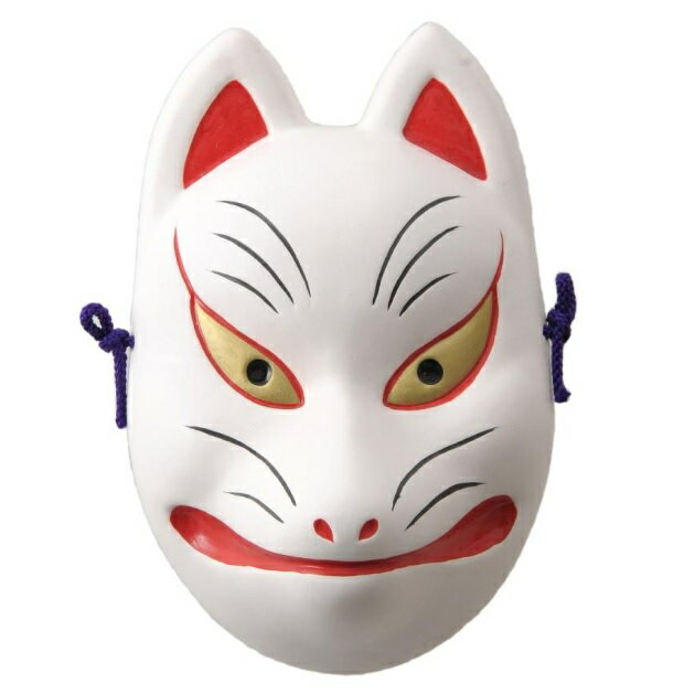 昭峰作 陶器製 能面 歌舞伎面 【狐・きつね】 Noh mask〈海外・外国へのお土産・プレゼントにも人気です。 板付き能面 和のインテリア 外国人おみやげ 海...